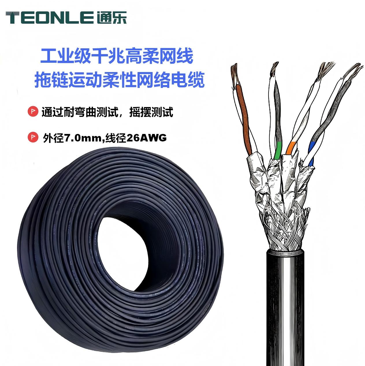 高柔性千兆工業網線 拖鏈耐彎折 工業相機 RJ45 網絡線纜